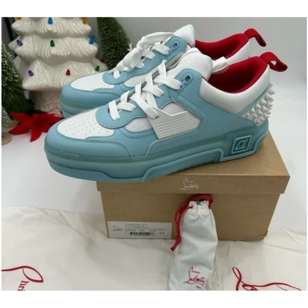 Christian Louboutin Mens Astroloubi low top leather trimmed sneakers size 43 - Picture 3 of 7